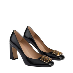 L.K. Bennett Truly Patent Black Motif Court Shoes